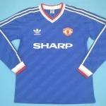 Manchester United retro manga larga 86/88 visitante