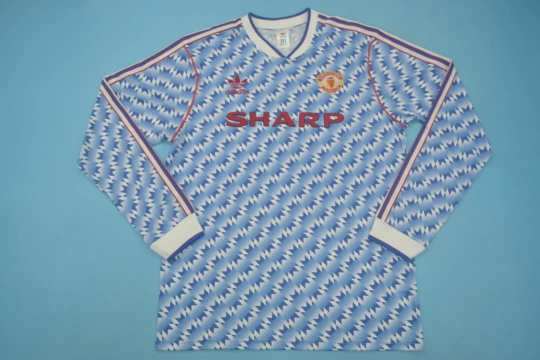 Retro-Clubes-Manchester-United-90-92-manga-larga-alternativa-portada Manchester United retro manga larga 90/92 alternativa - Imagen 1