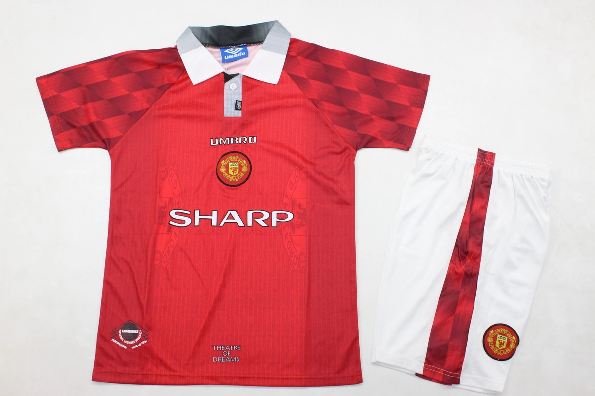 Retro-Kit-de-Niño-Manchester-United-96-97-local-portada Kit de niño Manchester United retro 96/97 local - Imagen 1