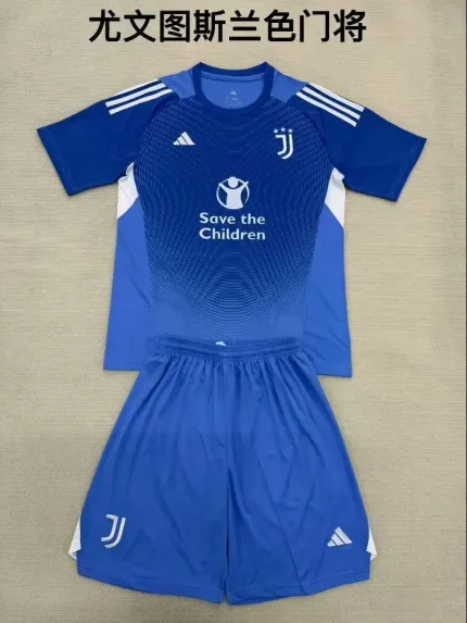 Kit de niño Juventus portero color azul 25/26
