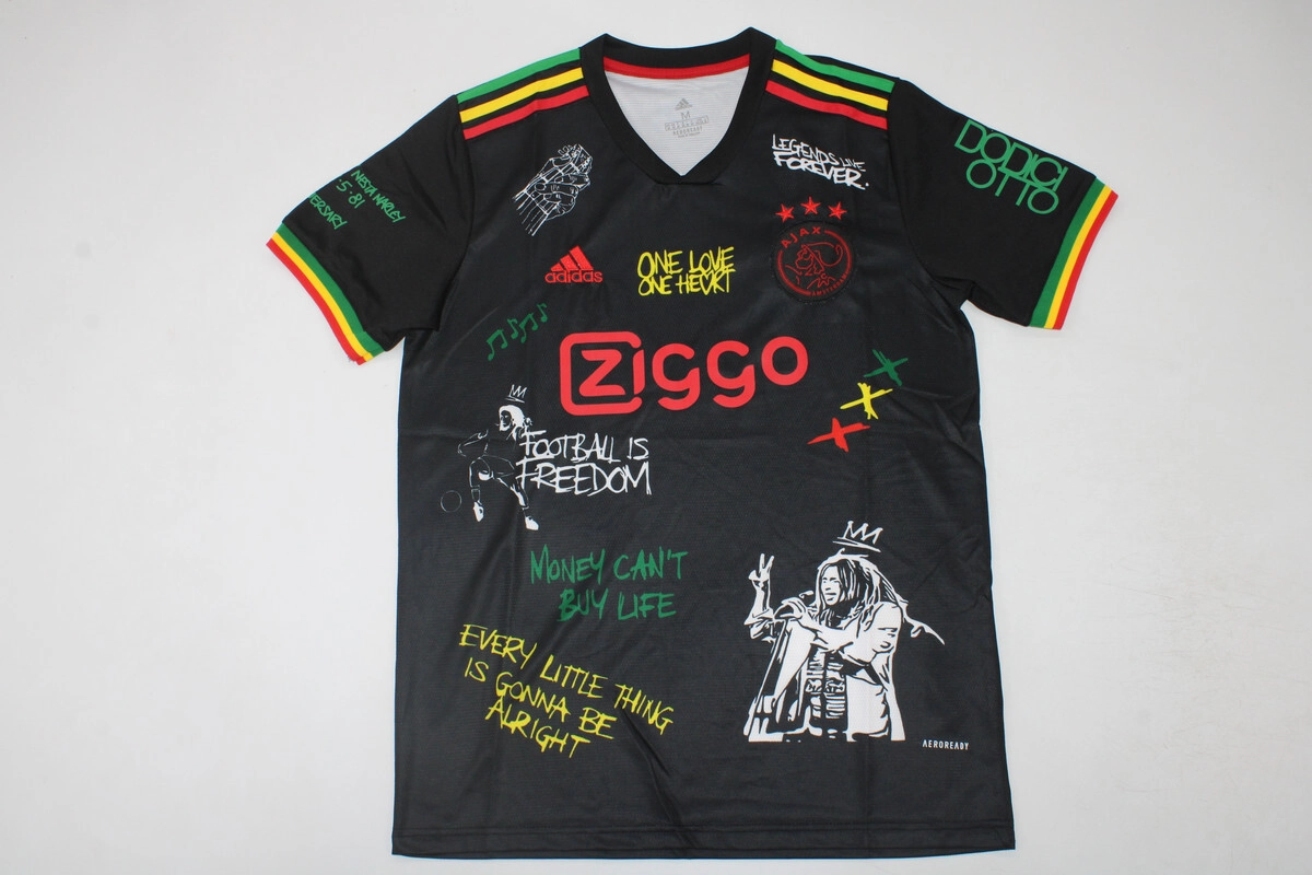 Retro-Clubes-Ajax-21-22-Bob-Marley-negro-portada Ajax retro 21/22 Bob Marley color negro - Imagen 1