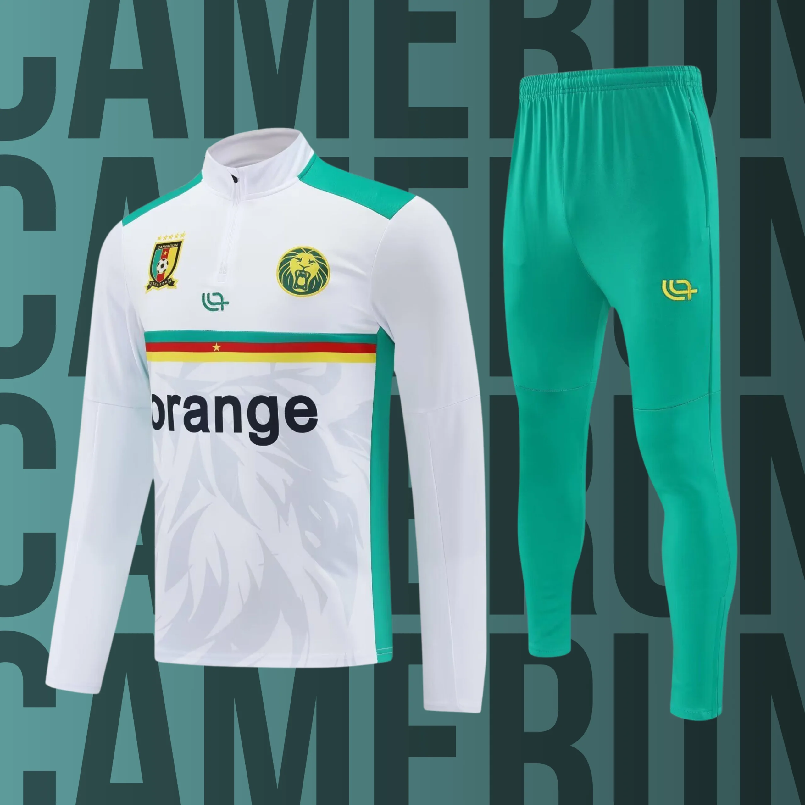 MCAdulto-Camerun-1 Chándal de adulto media cremallera Camerún - Imagen 1