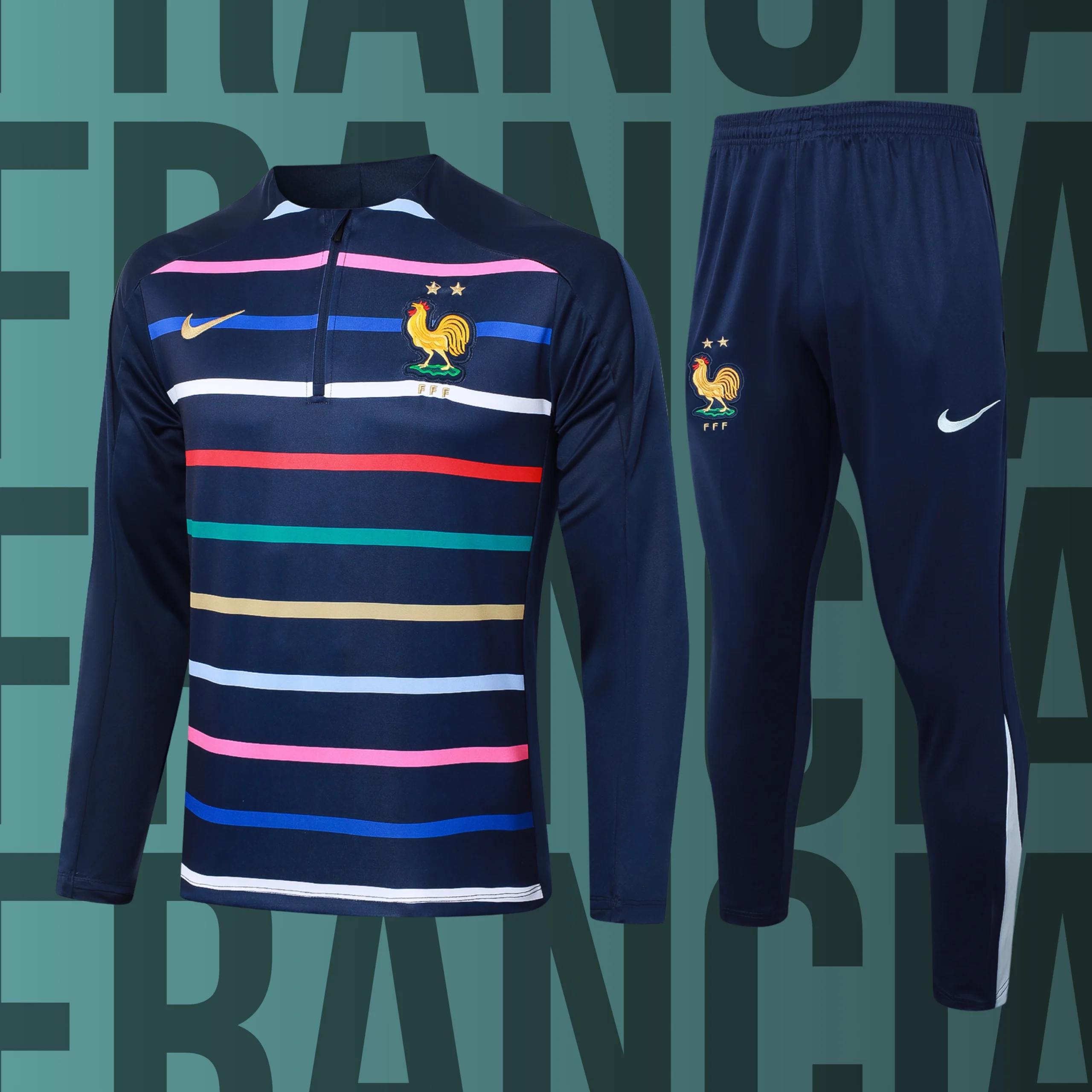 MCAdulto-Francia-1 Chándal de adulto media cremallera Francia modelo 01 - Imagen 1