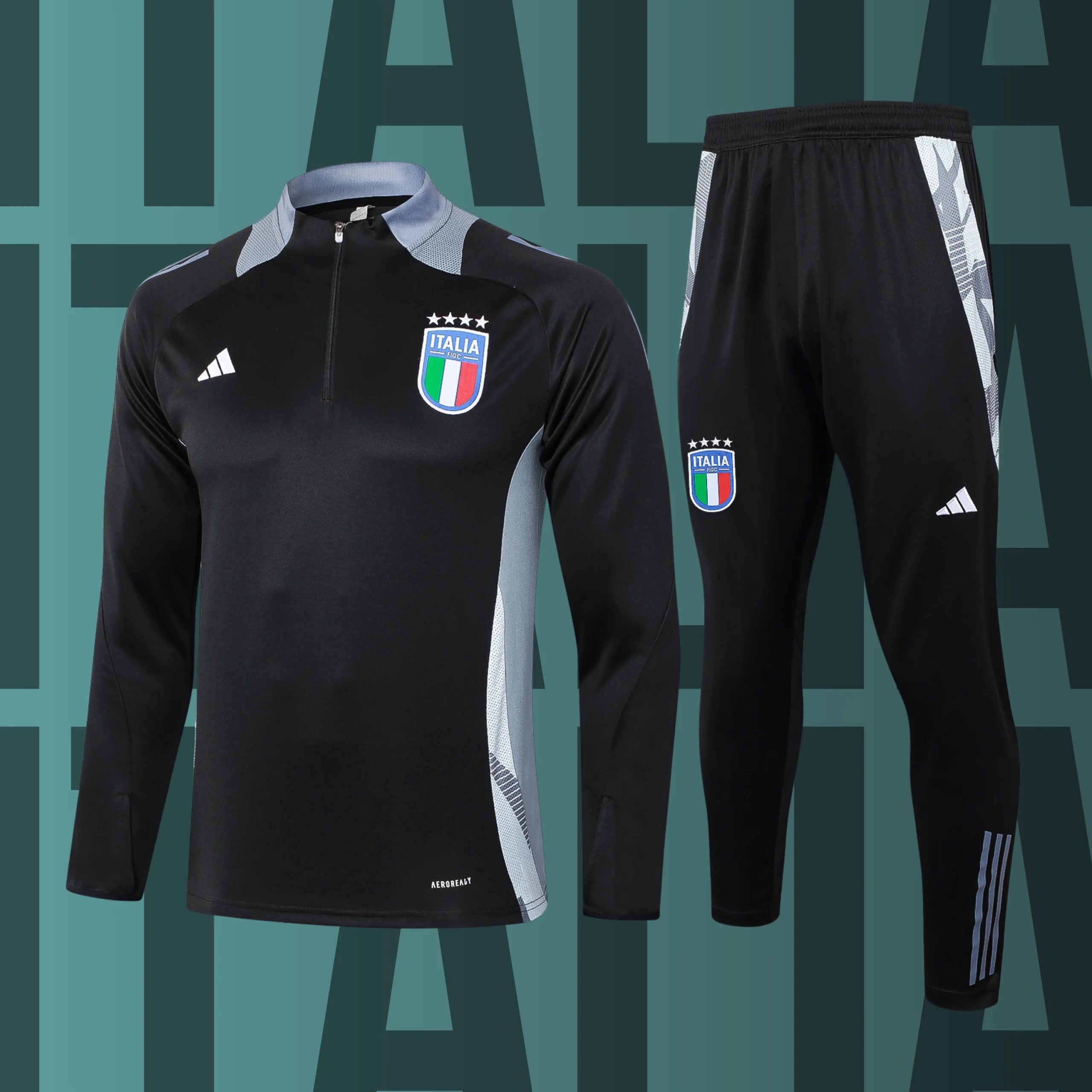 MCAdulto-Italia-1 Chándal de adulto media cremallera Italia modelo 01 - Imagen 1