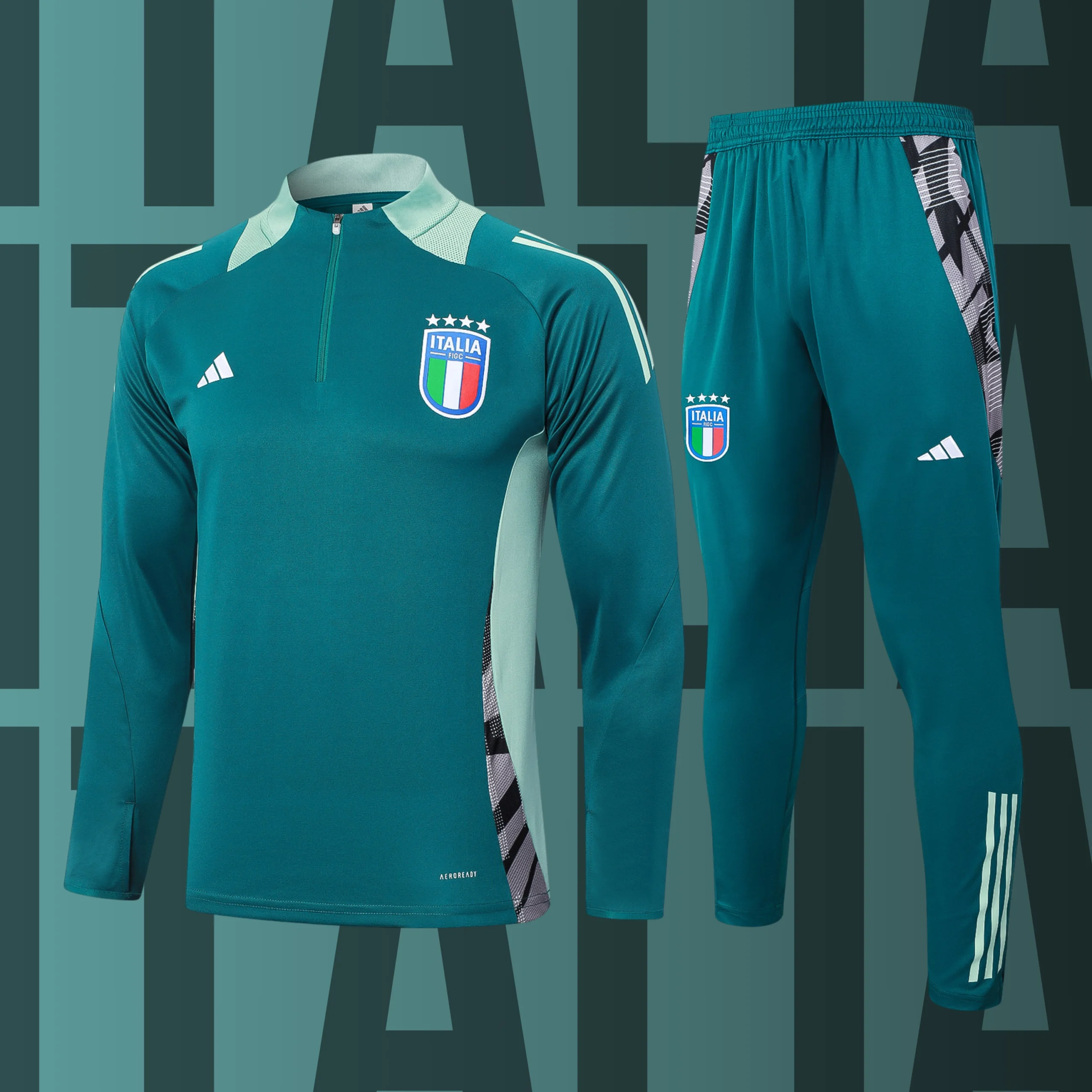 MCAdulto-Italia-4 Chándal de adulto media cremallera Italia modelo 04 - Imagen 1