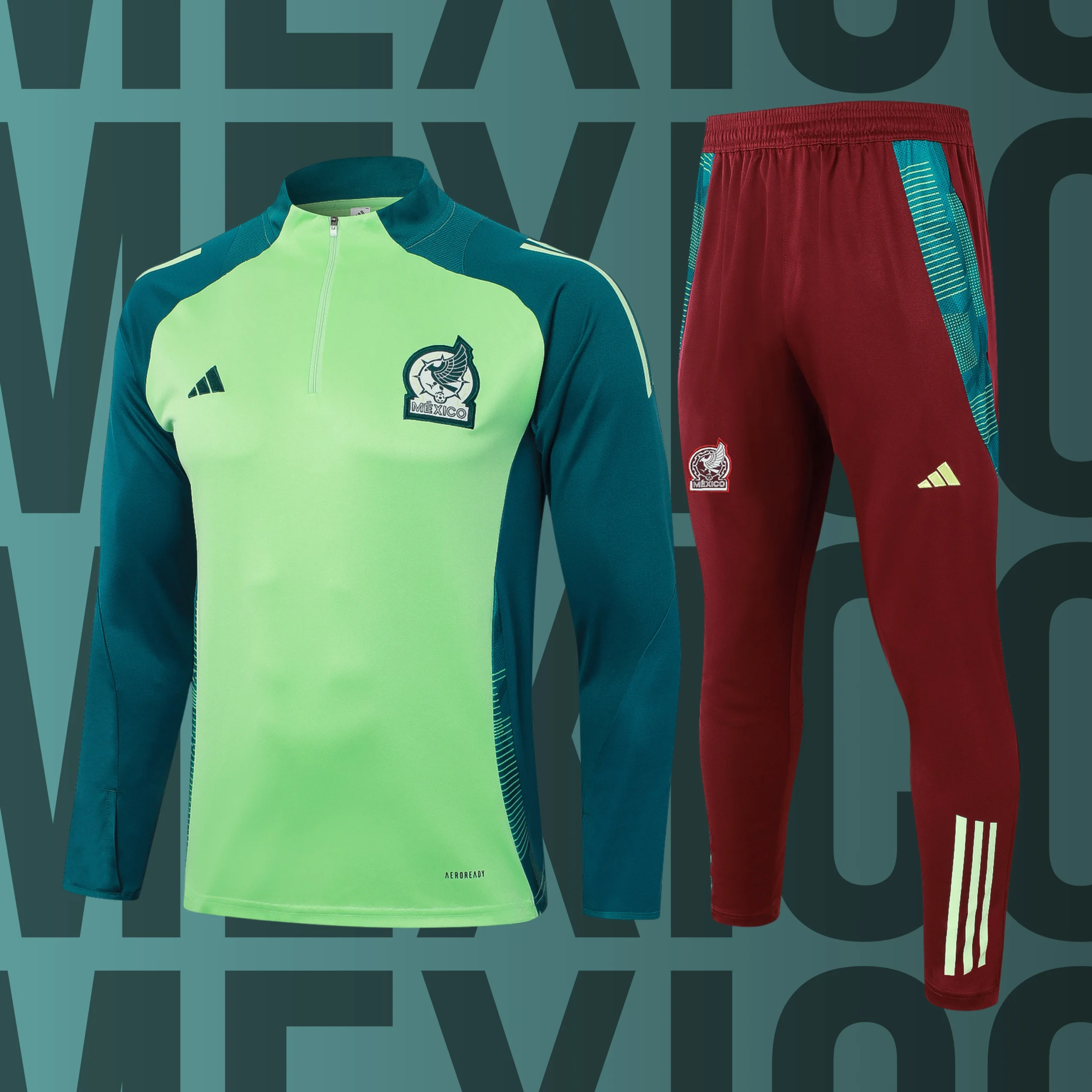 MCAdulto-Mexico-1 Chándal de adulto media cremallera México - Imagen 1