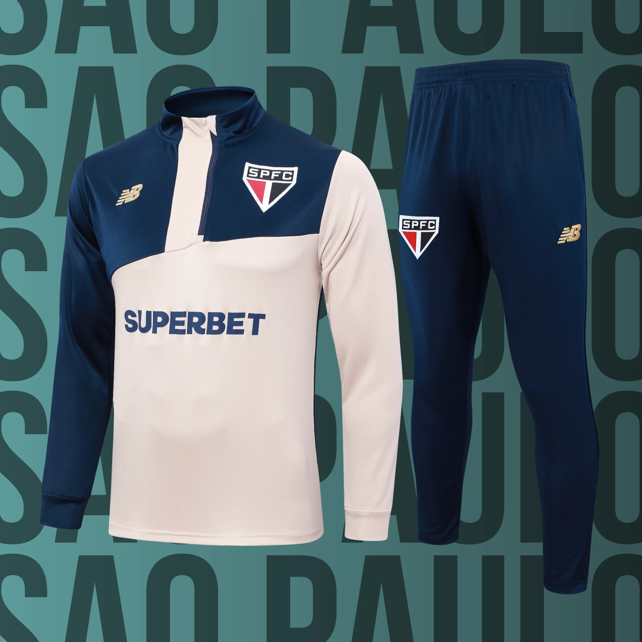 MCAdulto-SaoPaulo-2 Chándal de adulto media cremallera São Paulo modelo 02 - Imagen 1