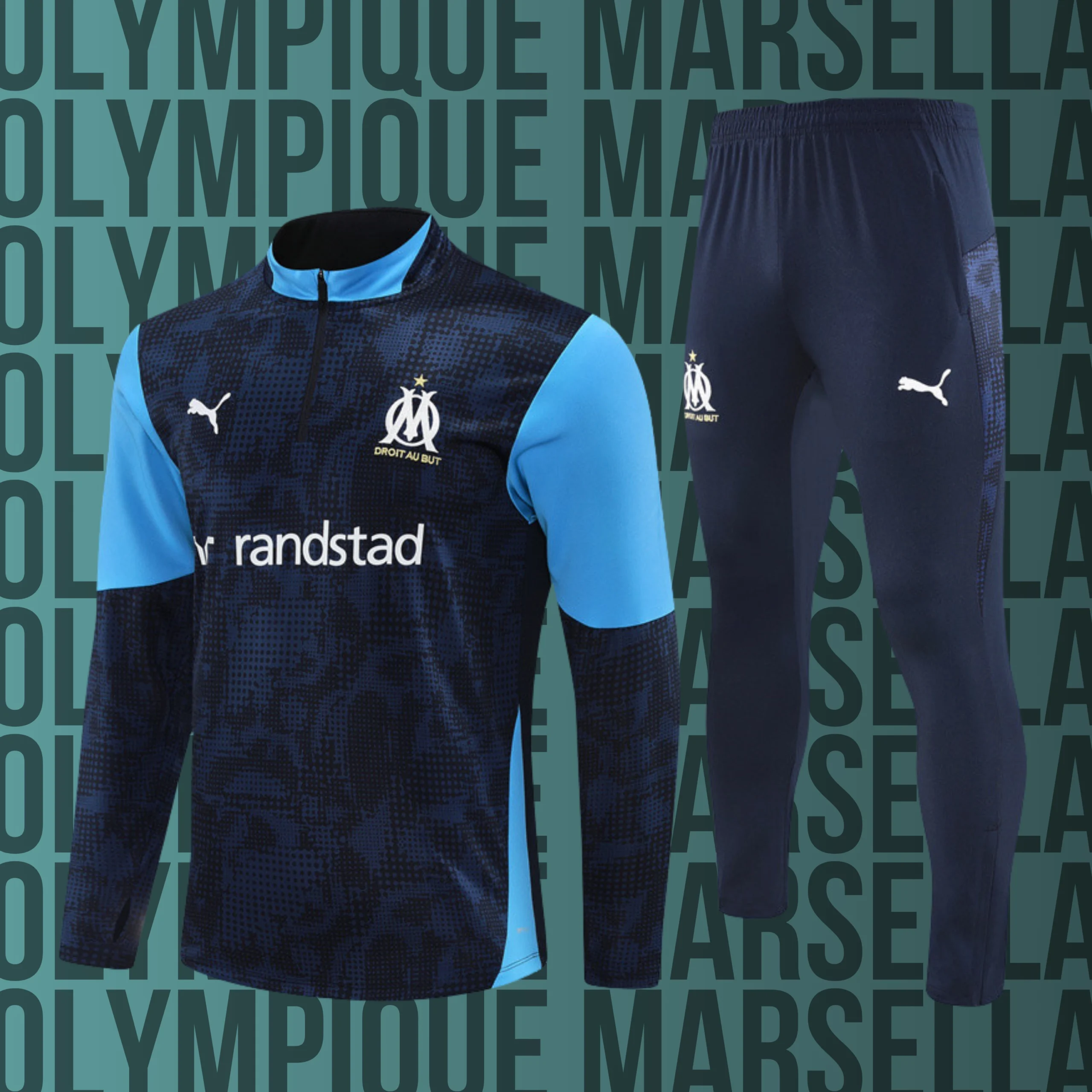 MCNino-OlympiqueMarsella-1 Chándal de niño media cremallera Olympique Marsella modelo 01 - Imagen 1