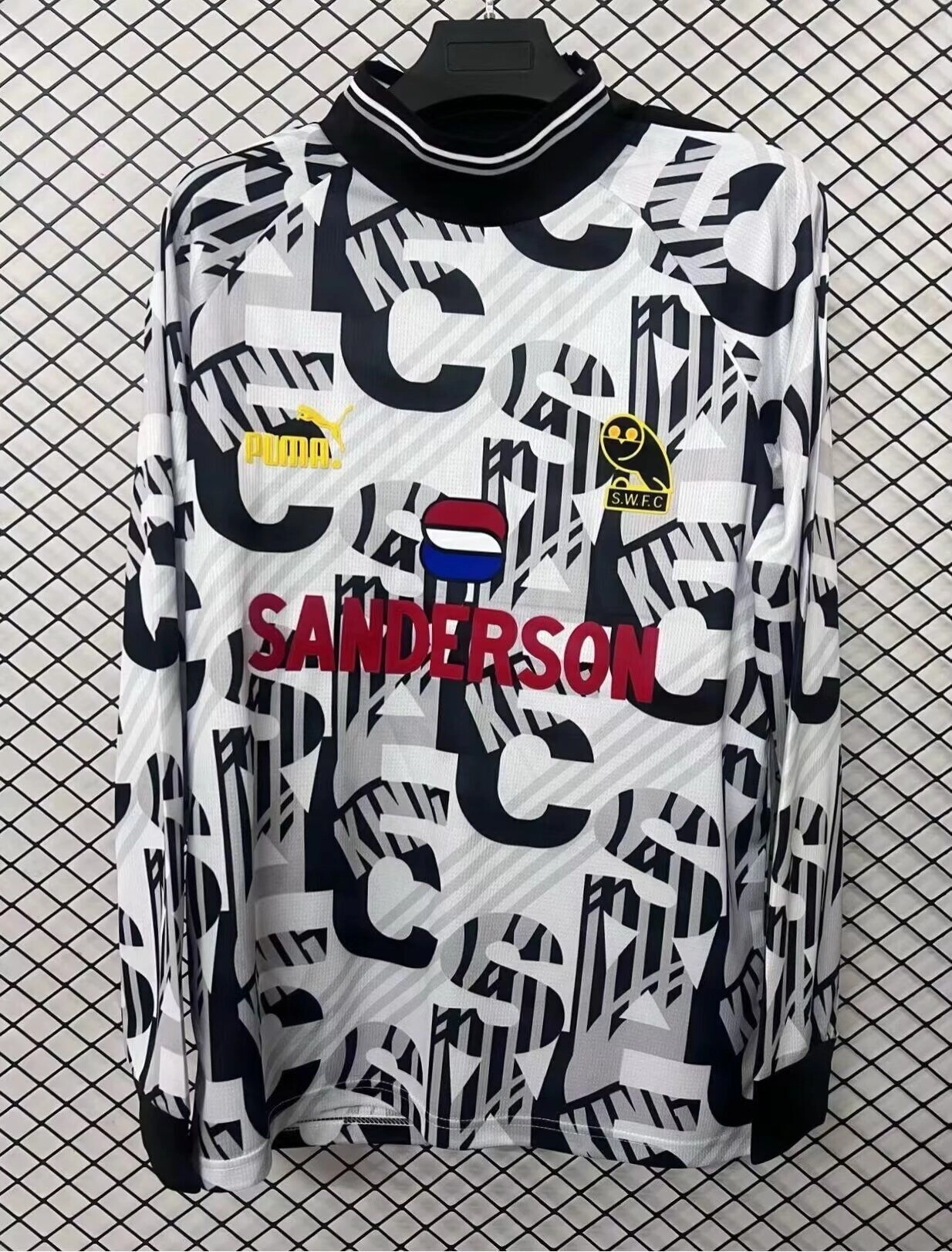 6645cd33 Sheffield Wednesday retro manga larga 93/94 - Imagen 1