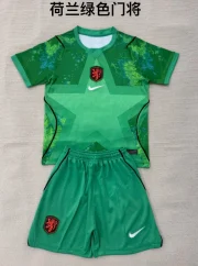 Kit de niño Países Bajos portero color verde 2026